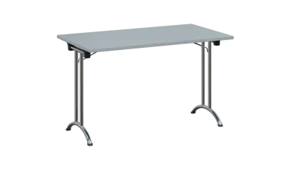 SLC 125 chrom skládací jednací stůl 1250x700, deska 25 mm, podnož chrom, deska šedá